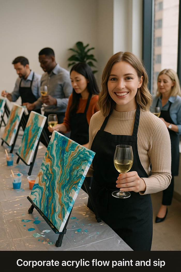 Acrylic Flow Painting Experience for 10-12 Guests image