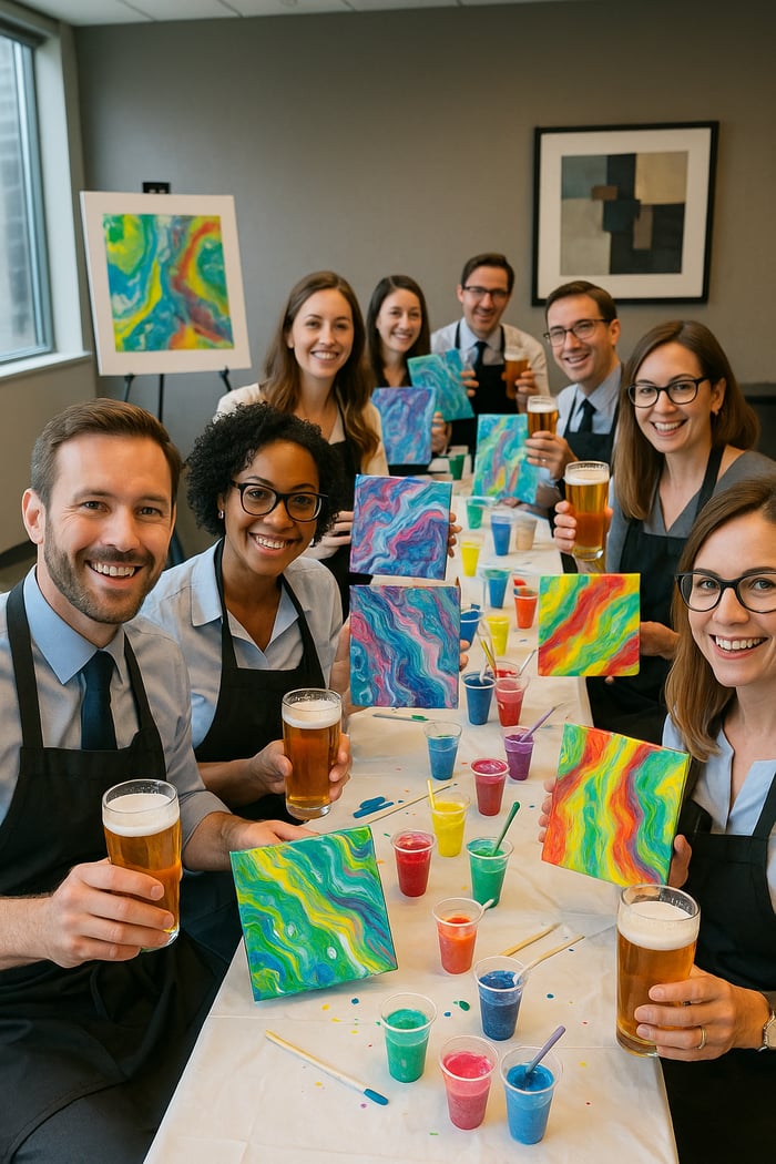Acrylic Flow Painting Experience for 20-30 Guests image