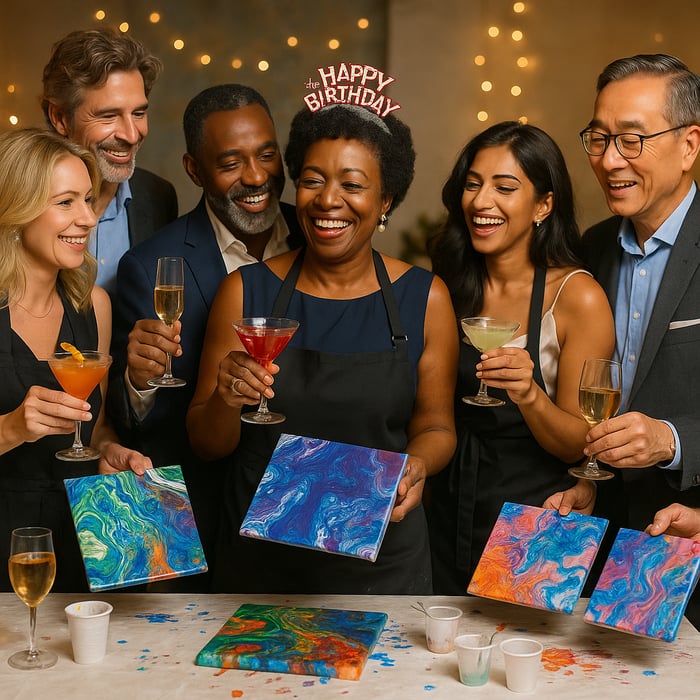 Acrylic Flow Painting Experience for 20-30 Guests image