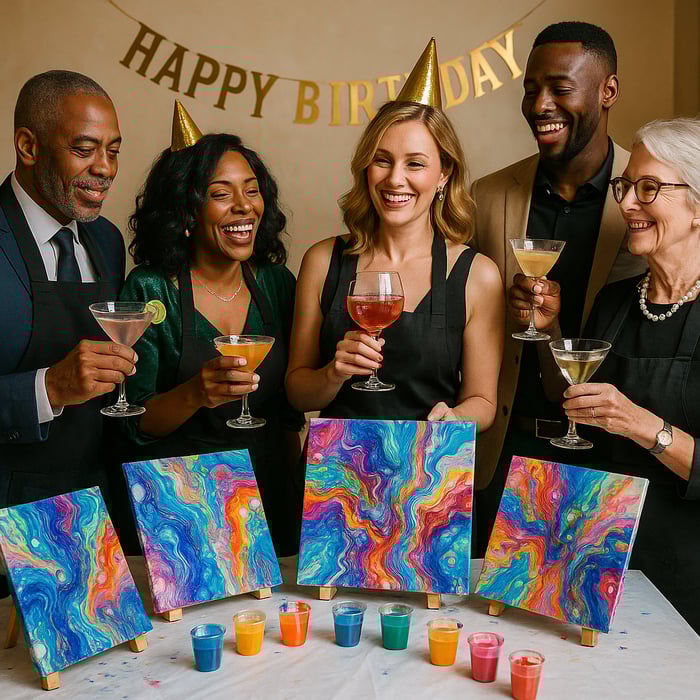 Acrylic Flow Painting Experience for 10-12 Guests image