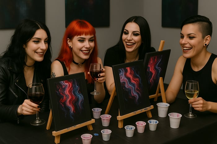Acrylic Flow Painting Experience for 10-12 Guests image