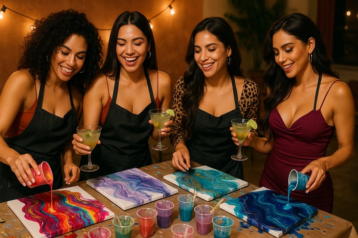 Acrylic Flow Painting Experience for 15-20 Guests image