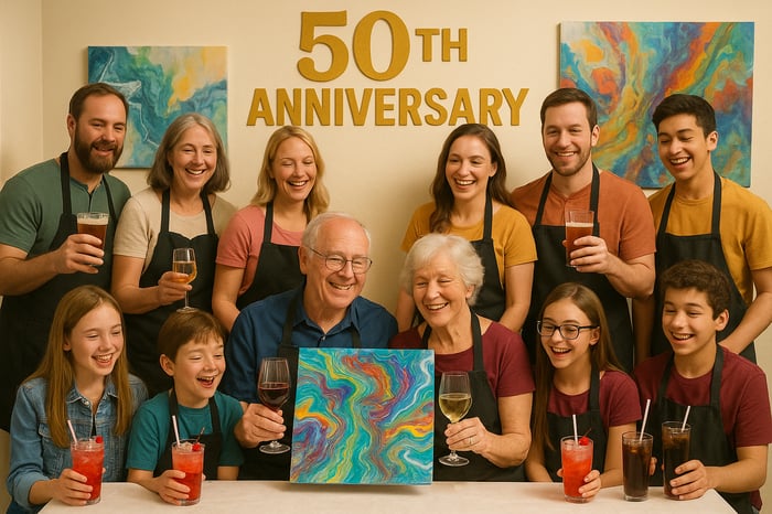 Acrylic Flow Painting Experience for 20-30 Guests image