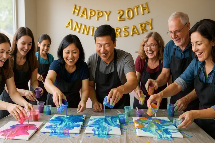 Acrylic Flow Painting Experience for 15-20 Guests image