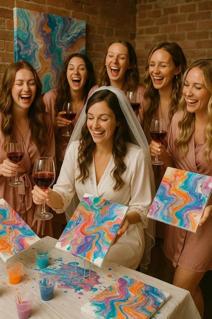 Acrylic Flow Painting Experience for 10-12 Guests image